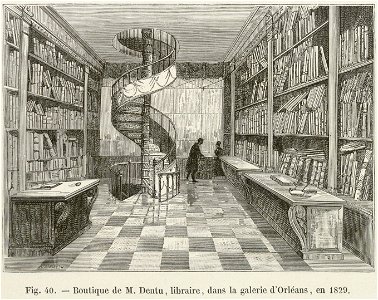 Boutique de M. Dentu, libraire, dans la galerie d'Orléans, en 1829