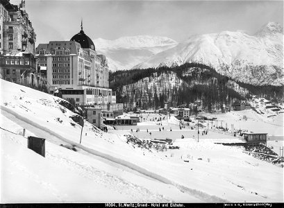 CH-NB - St. Moritz, Grand-Hotel und Eisbahn, Teilaussenansicht - EAD-WEHR-14904-B