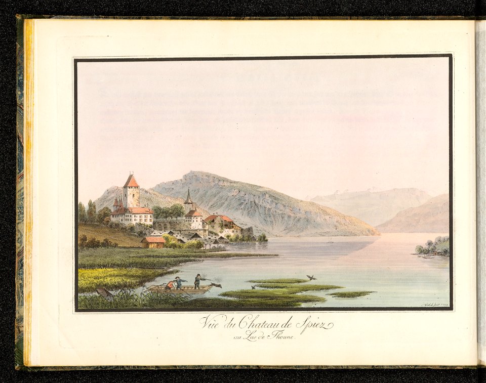 CH-NB - Vûe du Chateau de Spiez au Lac de Thoune - Collection Gugelmann - GS-GUGE-202-30