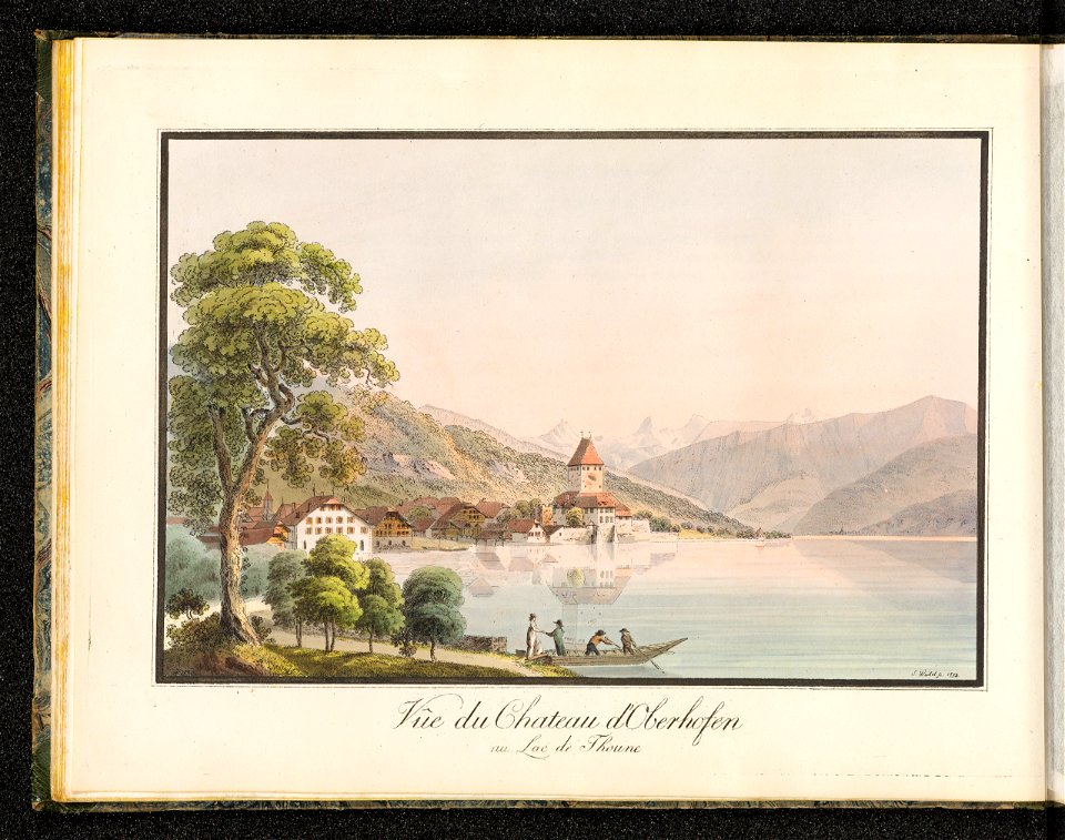 CH-NB - Vûe du Chateau d'Oberhofen au Lac de Thoune - Collection Gugelmann - GS-GUGE-202-26