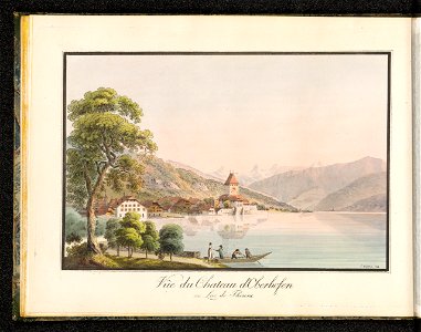 CH-NB - Vûe du Chateau d'Oberhofen au Lac de Thoune - Collection Gugelmann - GS-GUGE-202-26