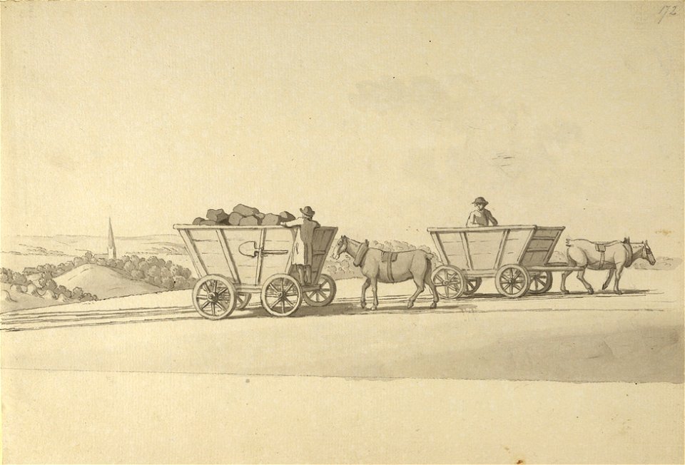 Chaldron Wagons, opposite Ryton, Northumberland by Samuel Heironymus Grimm