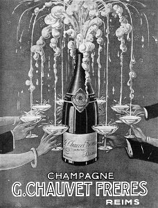 Champagne Chauvet-1923. Free illustration for personal and commercial use.