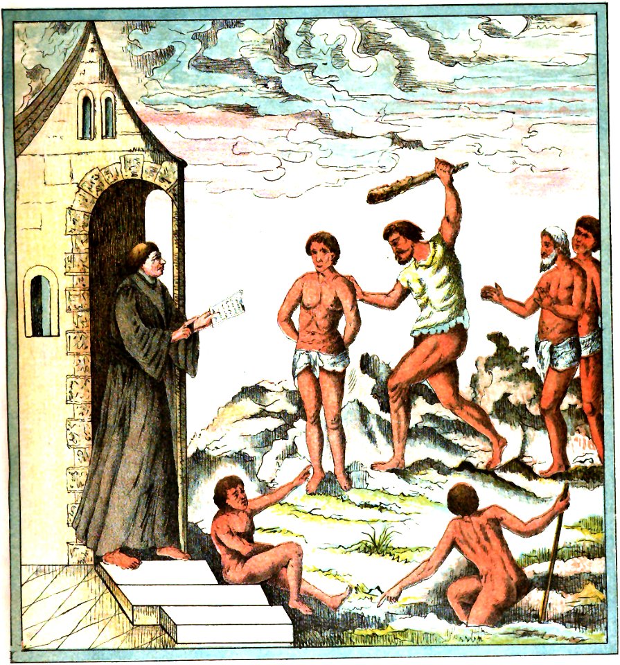 Champlain Indes Occidentales planche LXI - Récit des Indiens