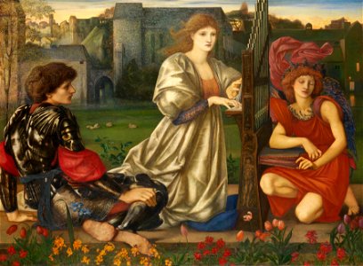 Chant d'Amour 1868-73 Edward Burne-Jones. Free illustration for personal and commercial use.