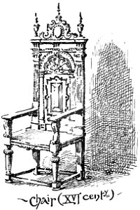 Chair, XVI-century (An Old English Home and Its Dependencies). Free illustration for personal and commercial use.