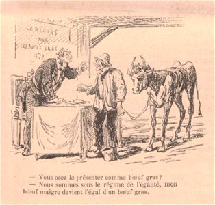 CHAM - Le Monde illustré - 15 février 1879 - Boeuf Gras - 1. Free illustration for personal and commercial use.