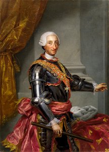 Charles III of Spain in armour (Anton Raphael Mengs - Museo del Prado). Free illustration for personal and commercial use.