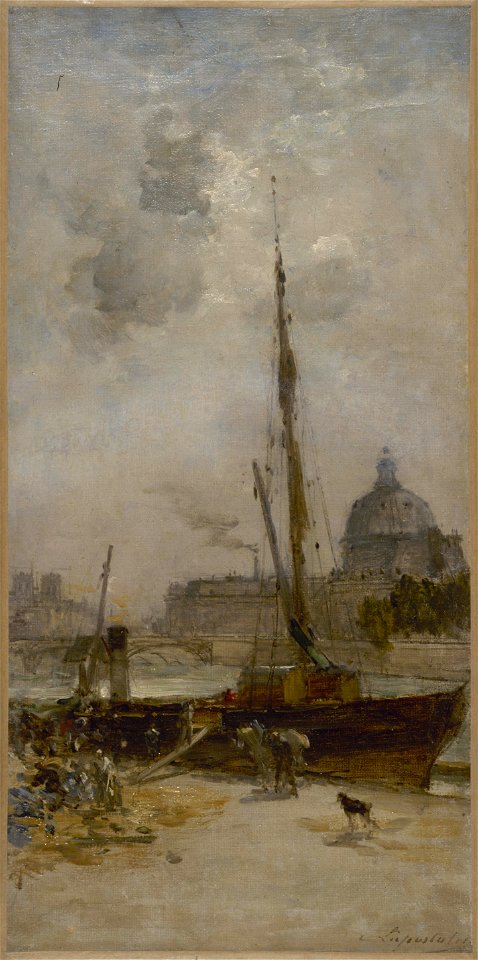 Charles Lapostolet - Esquisse pour le salon des Arts de l'Hôtel de Ville de Paris , Le port Saint-Nicolas - PPP4068 - Musée des Beaux-Arts de la ville de Paris