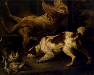 Charles Jervas - Deer, Dog and Cat - WGA11955