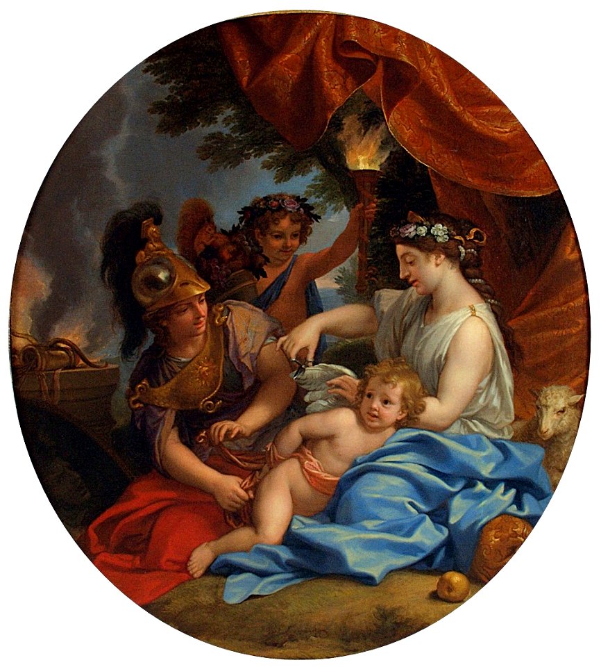 Charles Le Brun - Venus cortándole las alas a Cupido