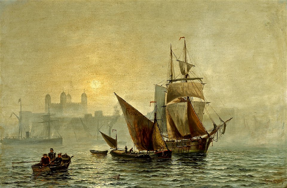 Charles John De Lacy - Mist in port, London