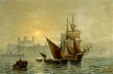 Charles John De Lacy - Mist in port, London