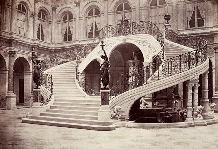Charles Marville Hotel de Ville Paris 1871. Free illustration for personal and commercial use.