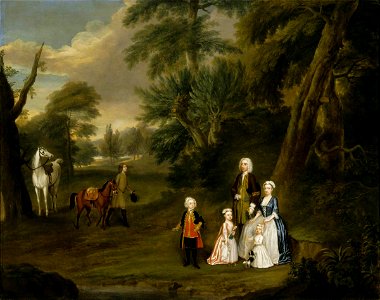Charles Philips (1708-1747) - Outdoor Conversation Piece of Thomas Hill (Harwood) (1693–1782), and His First Family - 609053 - National Trust