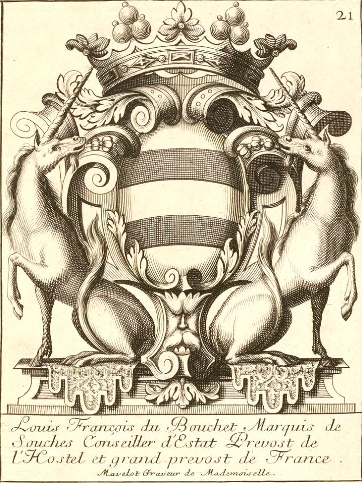Charles Mavelot - Armoiries de Louis François du Bouchet, marquis de Souches