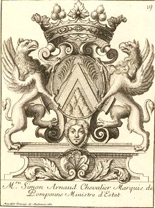 Charles Mavelot - Armoiries de Simon Arnauld de Pomponne