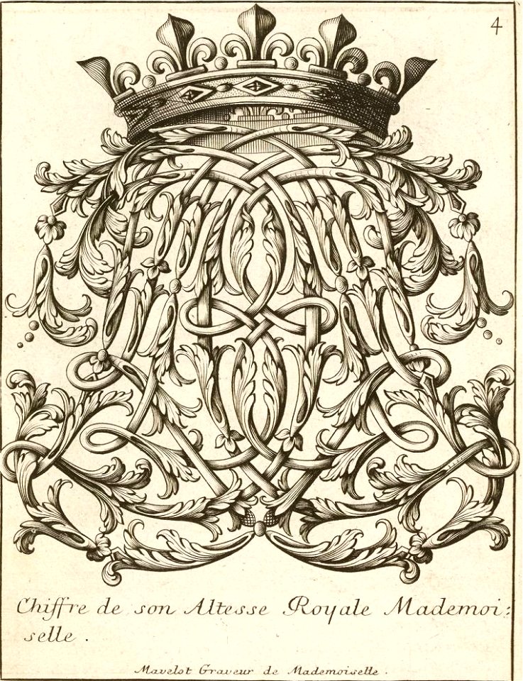 Charles Mavelot - Chiffre de son altesse royale Mademoiselle