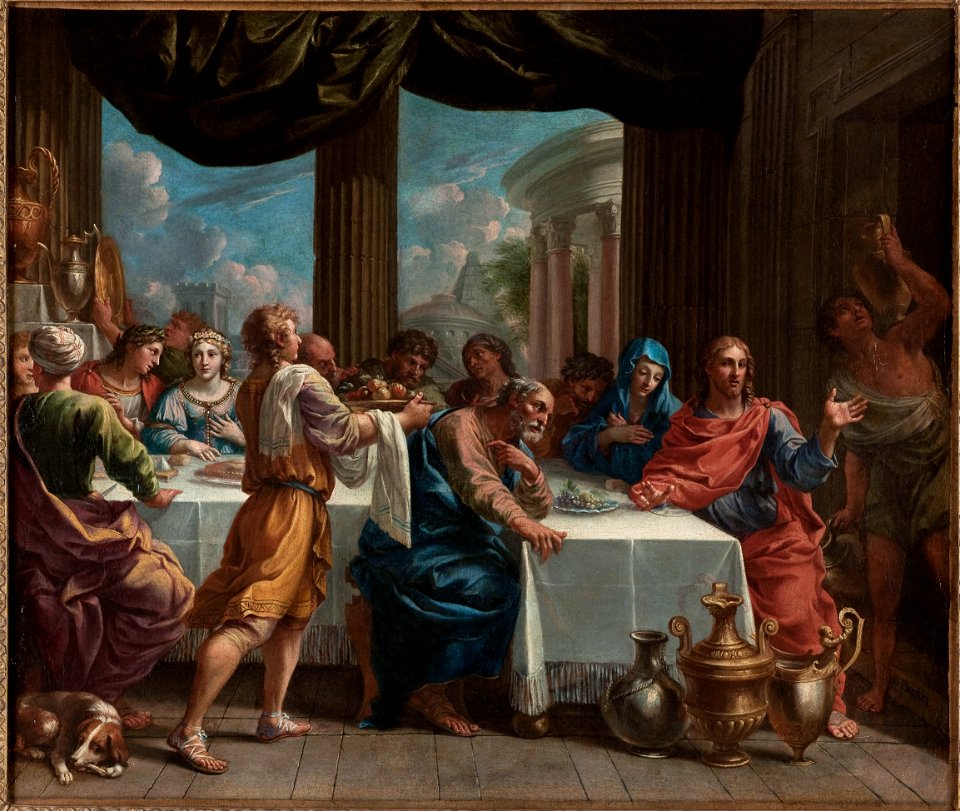 Charles Poerson - Les Noces de Cana Esquisse pour le carton de la tapisserie tissée pour la tenture de la Vie de la Vierge destinée à la cathédrale Notre-Dame - P2772 - Musée Carnavalet