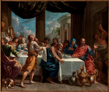 Charles Poerson - Les Noces de Cana Esquisse pour le carton de la tapisserie tissée pour la tenture de la Vie de la Vierge destinée à la cathédrale Notre-Dame - P2772 - Musée Carnavalet