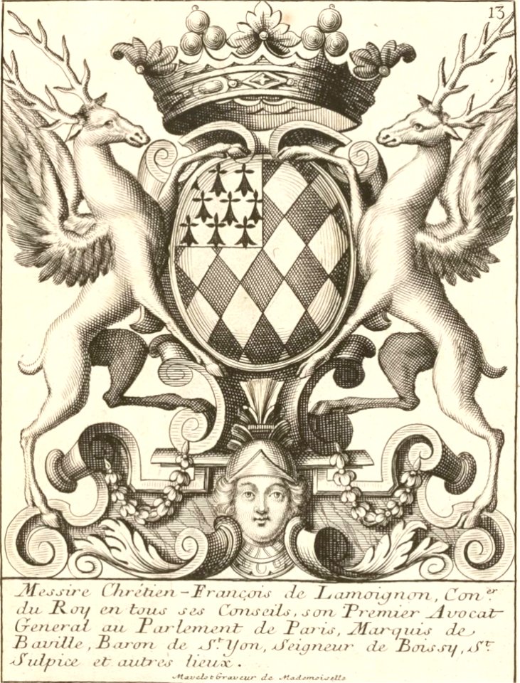 Charles Mavelot- Armoiries de Chrétien-François de Lamoignon de Bâville