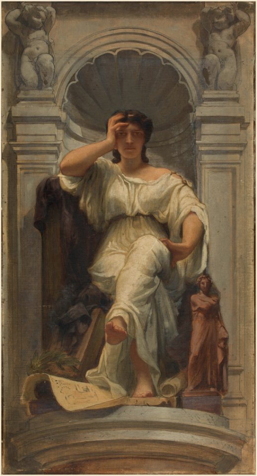 Charles Louis Lucien Muller - Esquisse pour la coupole du pavillon Denon au Louvre , La pensée (ou l'architecture) - PPP4680 - Musée des Beaux-Arts de la ville de Paris