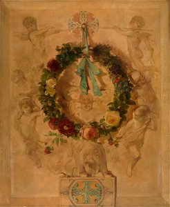 Charles Rochussen - Engelengroep met bloemkrans (dessus de porte) - SA 2107 - Amsterdam Museum