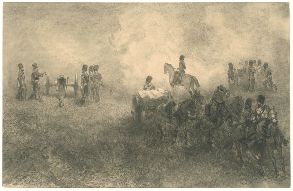 Charles Rochussen - Oefeningen van de artillerie te Milligen