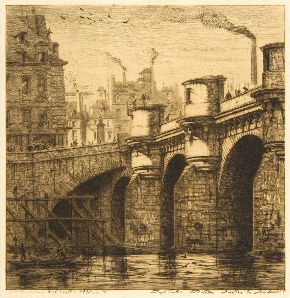 Charles Meryon, Pont-Neuf, Paris, 1853 n3