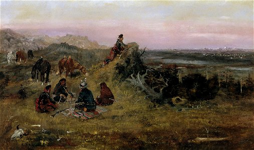 Charles Marion Russell - The Piegans preparing to Steal Horses from the Crows