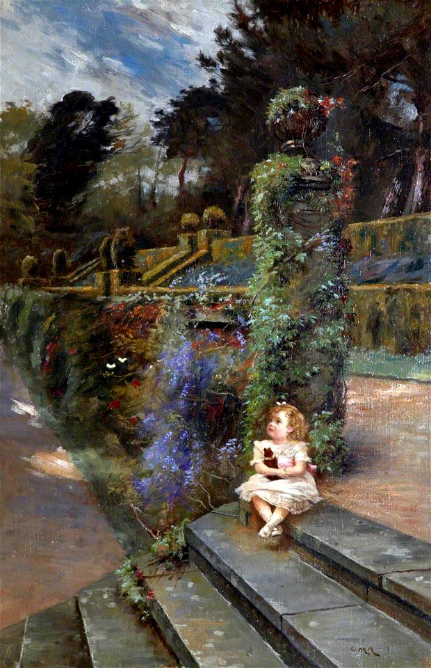 Charles Martin Hardie (1858-1916) - Mary Drewe (1900–1985), in the Garden at Wadhurst Hall, East Sussex - 903852 - National Trust