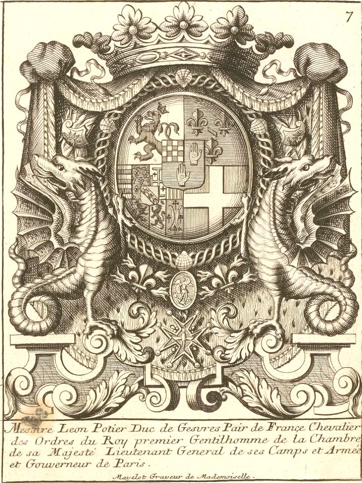 Charles Mavelot - Armoiries de Léon Potier de Gesvres (cardinal)