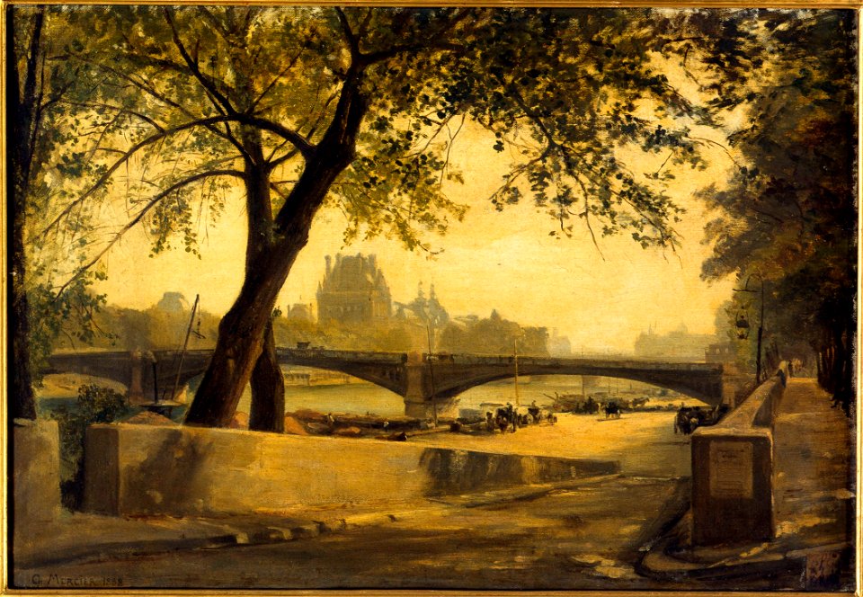 Charles Mercier - Le Pont de Solférino et le Pavillon de Flore, vus du quai d'Orsay, en 1888 - P480 - Musée Carnavalet