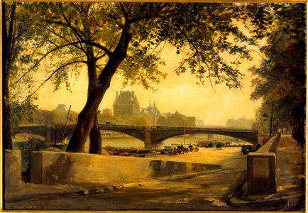 Charles Mercier - Le Pont de Solférino et le Pavillon de Flore, vus du quai d'Orsay, en 1888 - P480 - Musée Carnavalet
