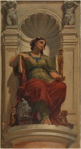 Charles Louis Lucien Muller - Esquisse pour la coupole du pavillon Denon au Louvre , l'invention (ou la sculpture) - PPP4681 - Musée des Beaux-Arts de la ville de Paris
