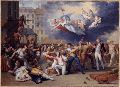 Charles Thévenin - Mort de M Pelleport qui s'interposait pour sauver M de Losme, officier de la Bastille, devant l'Hôte - P267 - Musée Carnavalet