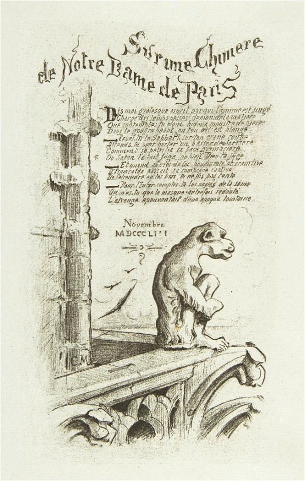 Charles Meryon, Regarding One of the Gargoyles of Nôtre-Dame de Paris, 1853