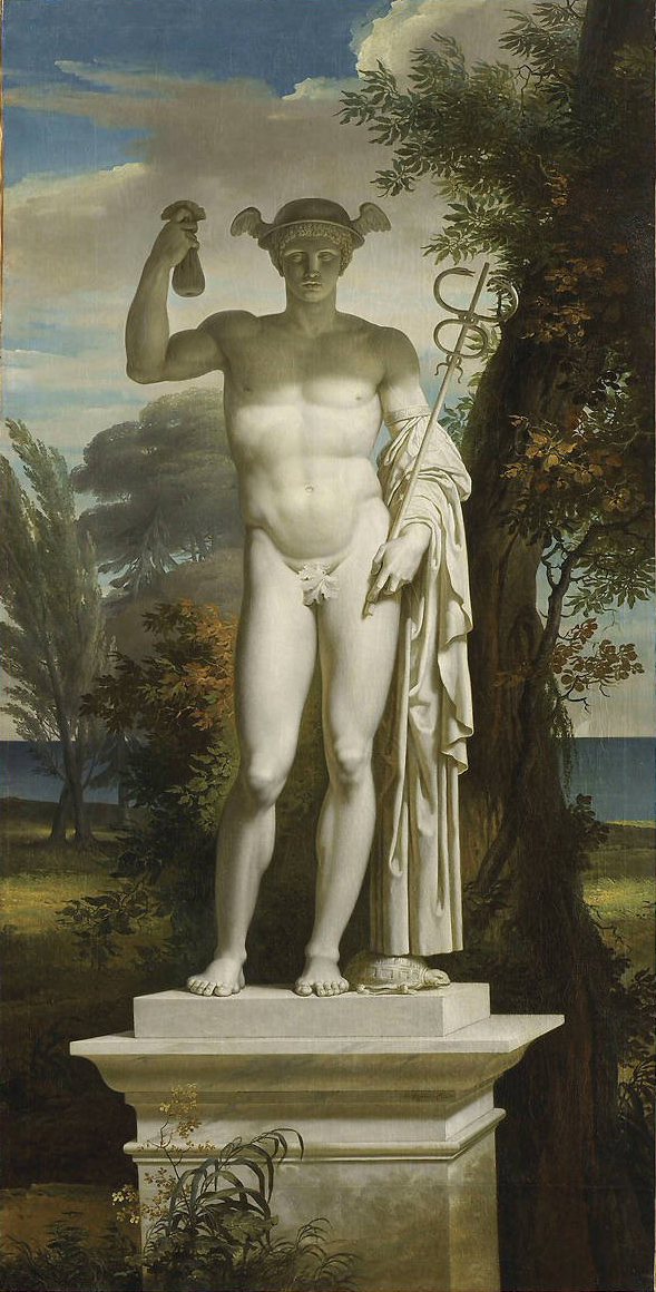 Charles Meynier - Statue of Mercury in a landscape