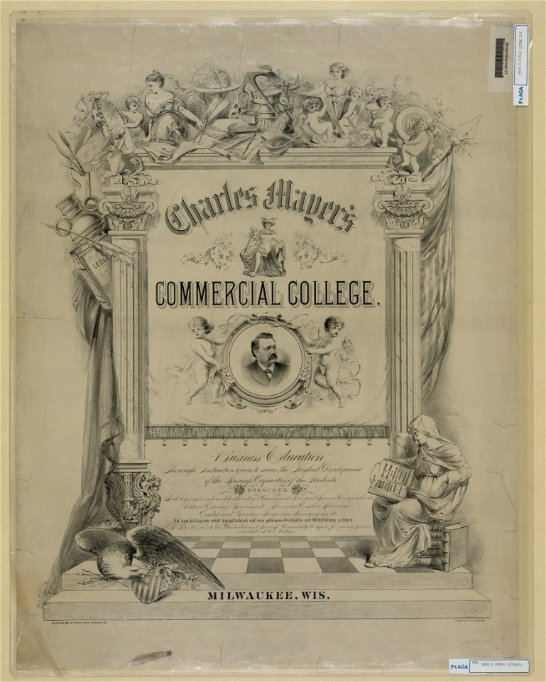 Charles Mayer's commercial college - the Beck & Pauli Lith. Co. Malwaukee. LCCN2013645372