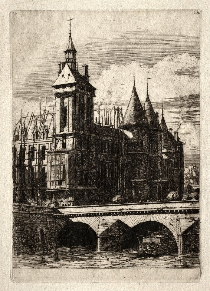 Charles Meryon (French, 1821-1868) - Etchings of Paris, The Clock Tower - 1954.885 - Cleveland Museum of Art