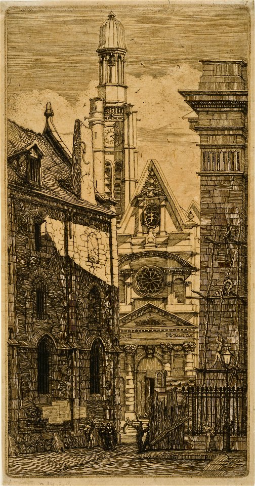 Charles Meryon - St. Etienne-du-Mont, Paris, from Eaux-fortes sur Paris (Etchings of Paris) - Google Art Project