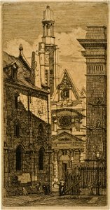 Charles Meryon - St. Etienne-du-Mont, Paris, from Eaux-fortes sur Paris (Etchings of Paris) - Google Art Project