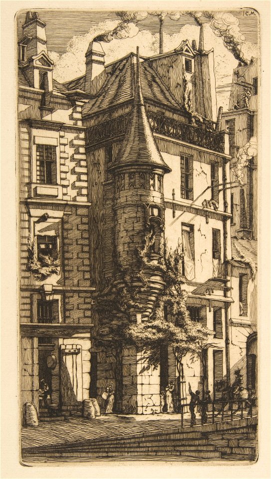 Charles Meryon, House with a Turret, rue de la Tixéranderie, Paris, 1852