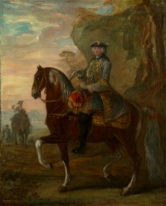 Charles Parrocel (1688-1752) - A Man on Horseback - RCIN 403389 - Royal Collection. Free illustration for personal and commercial use.