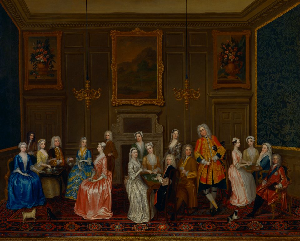 Charles Philips - Tea Party at Lord Harrington's House, St. James's - Google Art Project