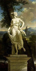 Charles Meynier - Statue of Polyhymnia in a landscape
