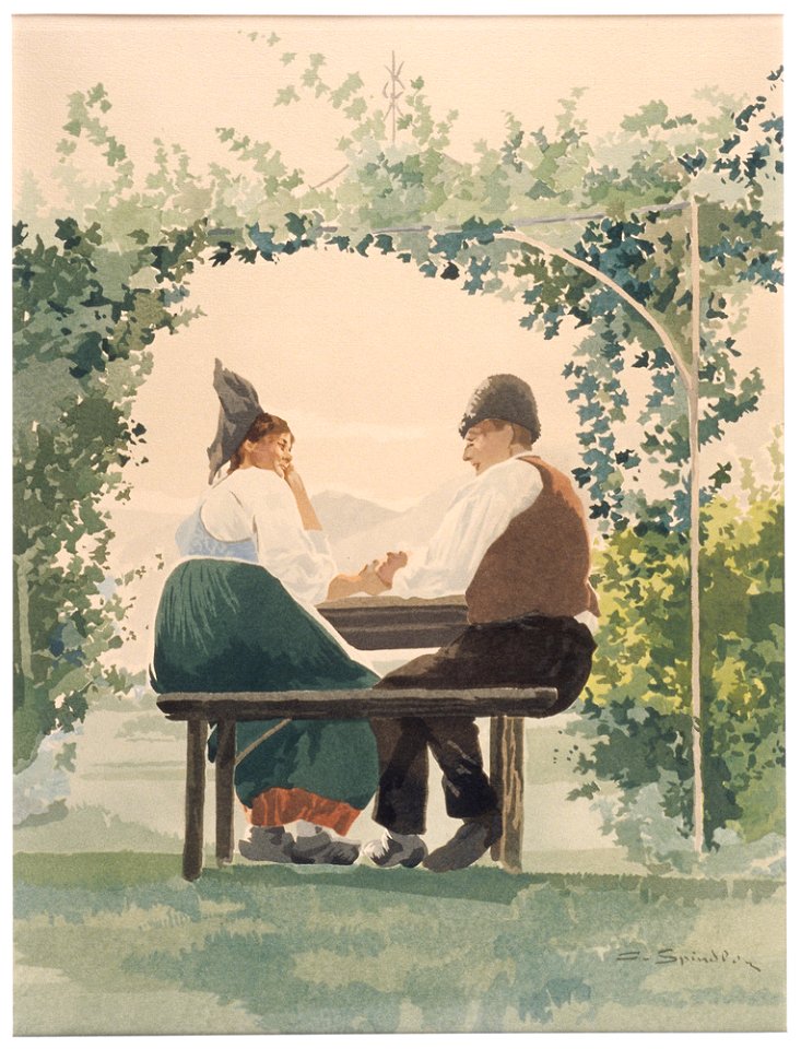 Charles Spindler, Couple sous une tonnelle