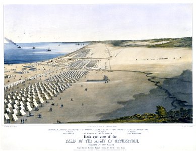 Charles R. Parsons - Bird's-eye view of the Camp of the Army of Occupation, commanded by Genl. Taylor. Near Corpus Christ... - Google Art Project. Free illustration for personal and commercial use.