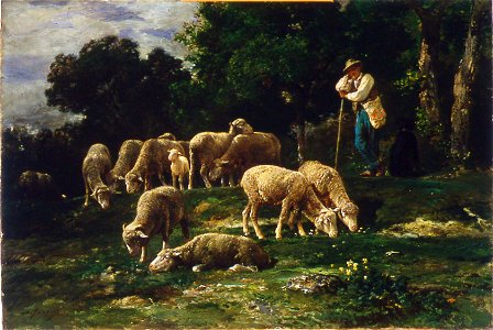 Charles Émile Jacque - Tending the Flock