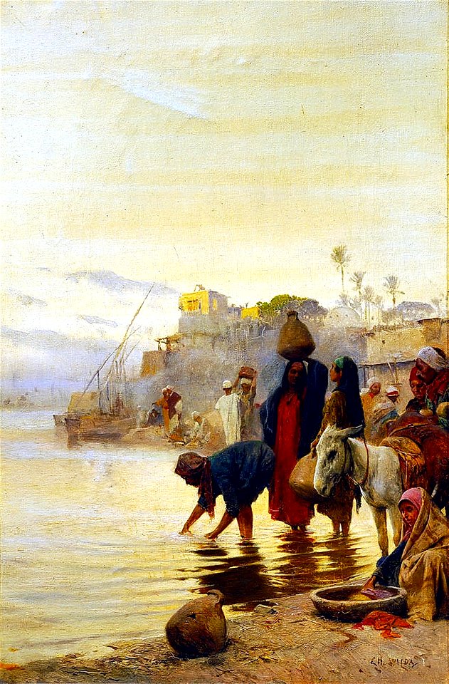 Charles Wilda - Washerwomen on the Nile